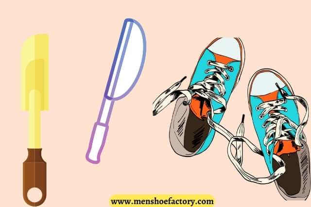 remove tar from shoes y using knife